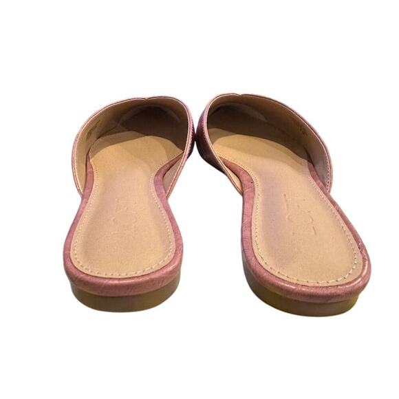 LOFT Women's Pink Crocodile Embossed Pointed Toe Mules Size 8.5 - Picture 6 of 9